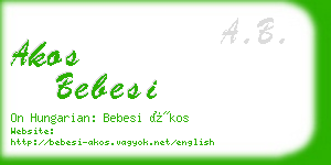 akos bebesi business card